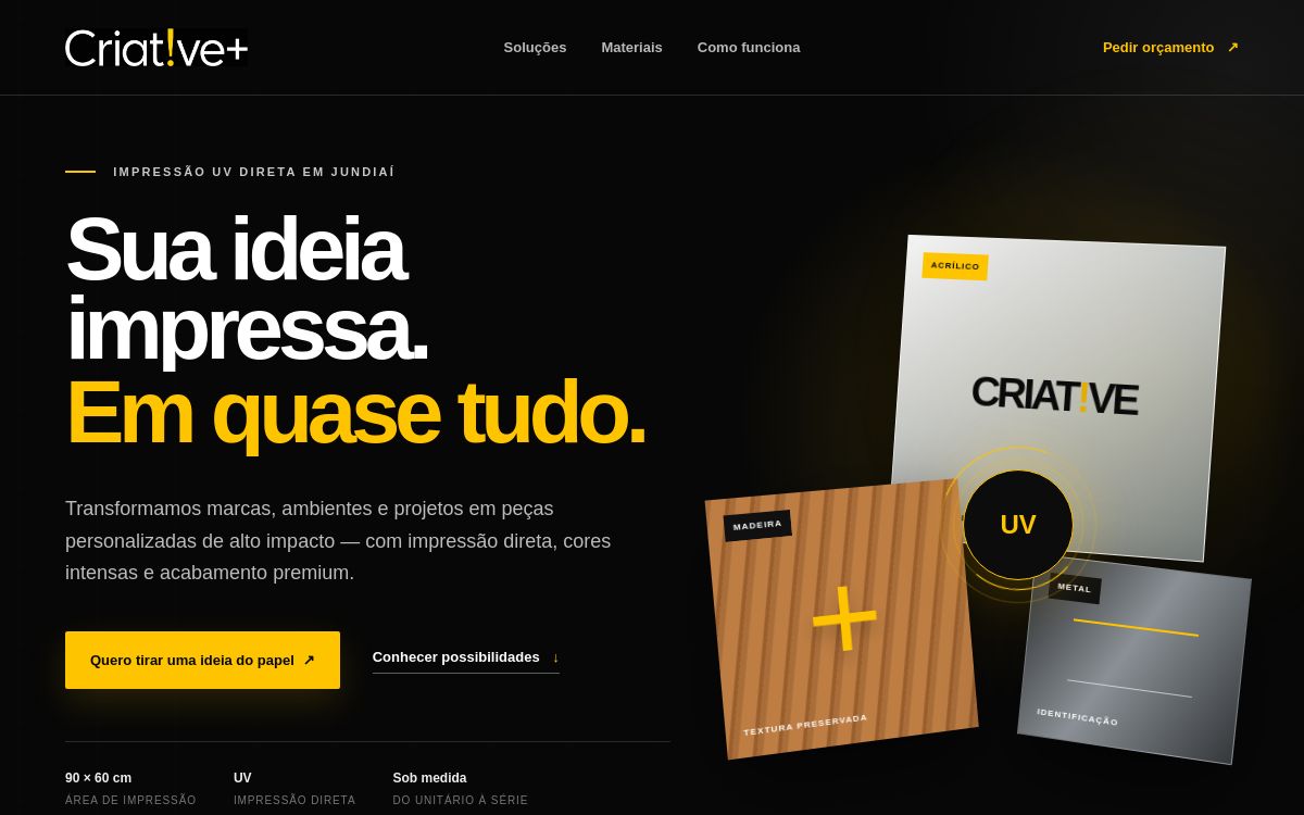 Página desenvolvida para Criat!ve+