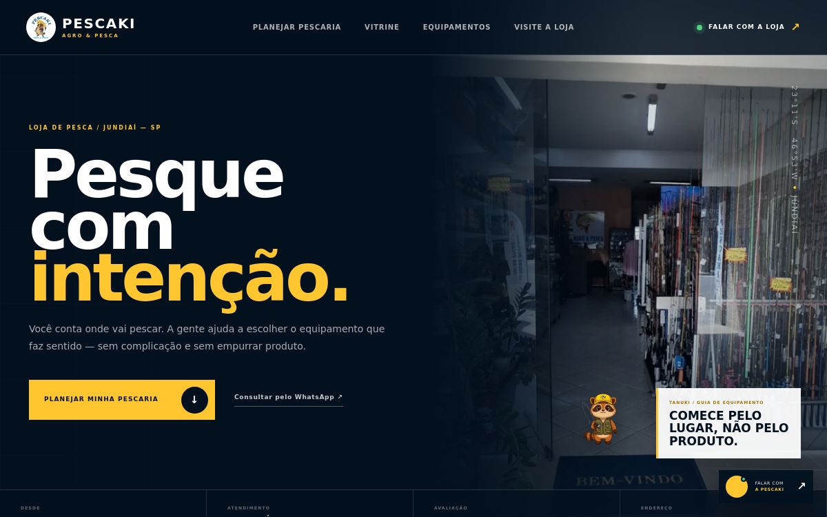 Página desenvolvida para Pescaki Jundiaí